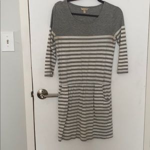 Grey and white stripped summer dress